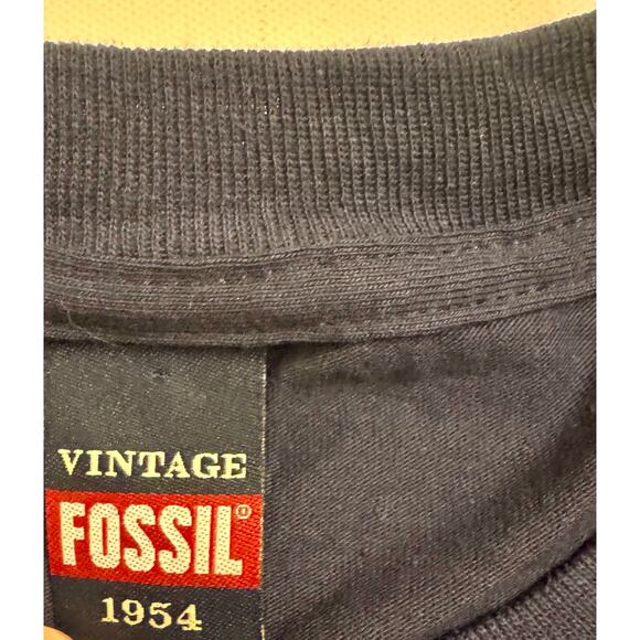 NWOT Fossil Vintage Fish & Oyster Company T-Shirt Y2K Size XL Men's Navy - Picture 3 of 5